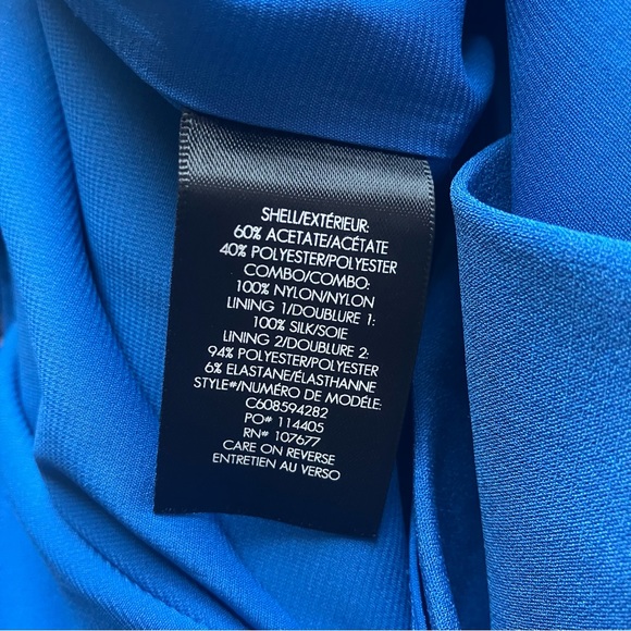 Alice + Olivia Blue Cap Sleeve Bodycon Dress w/ Lace Back size 10 - Picture 7 of 7